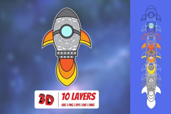 3D Rocket SVG: Elevating Shapes for Modern Publishing