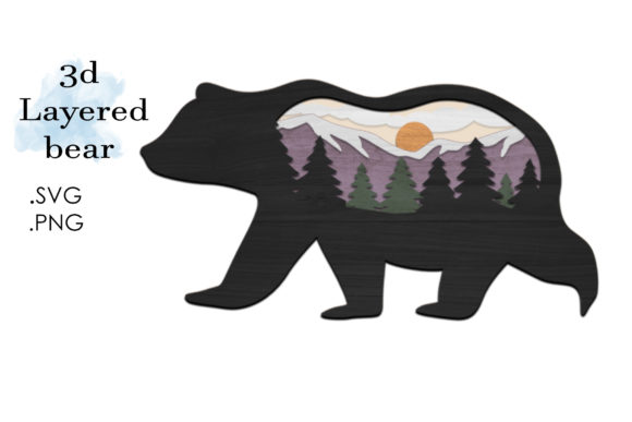 3D SVG Bear for Shadow Boxes & Brand Visuals