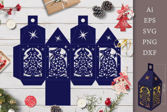 3D SVG Christmas Lantern: Editorial Craft Asset