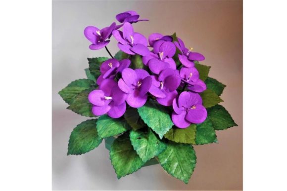 African Violets 3D SVG for Paper Flowers Branding