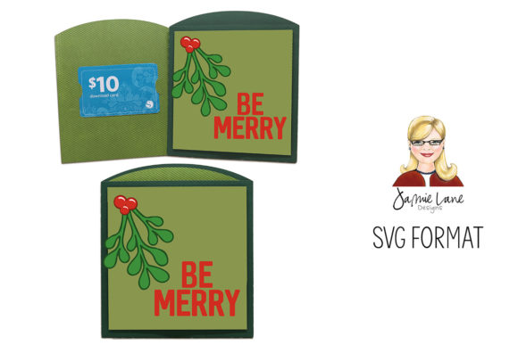 Be Merry Gift Card Envelope: 3D SVG for Christmas