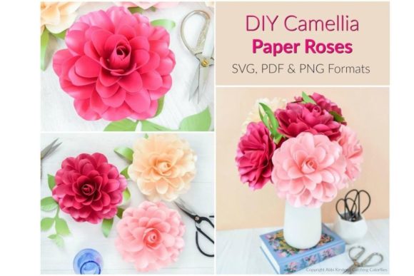 Camellia Rose Paper Flowers: 3D SVG Review