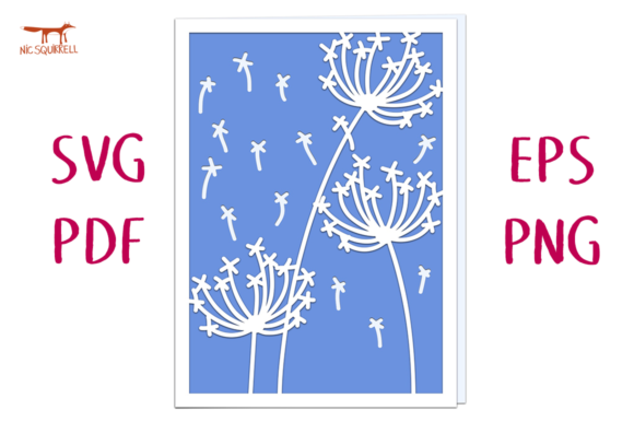 Dandelion 3D SVG for Elegant Pop-Up Cards