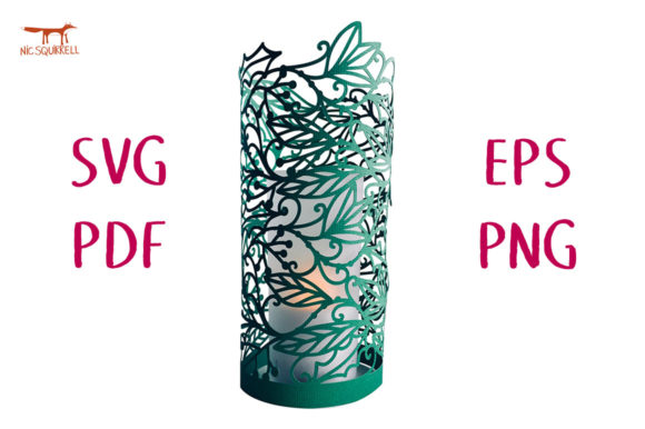 Holly and Ivy Papercut Lantern 3D SVG Shapes