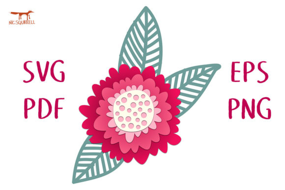 Layered Camellia 3D SVG for Paper Flowers