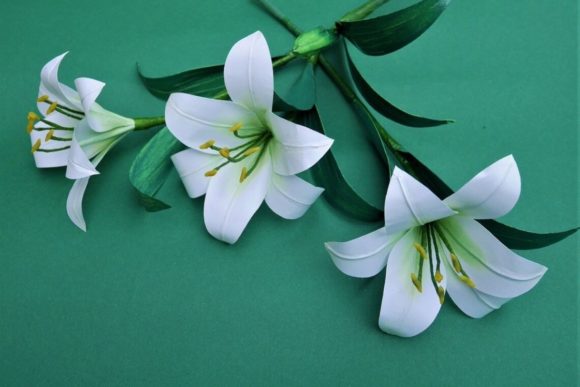Oriental Lily 3D SVG: Elevating Paper Flowers Branding