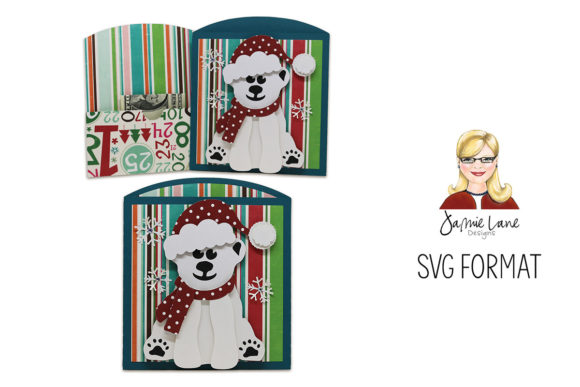Polar Bear Money Envelope: 3D SVG for Christmas