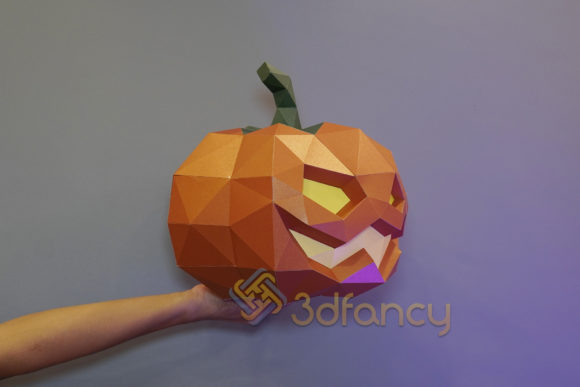 Pumpkin Papercraft 3D SVG for Halloween Branding