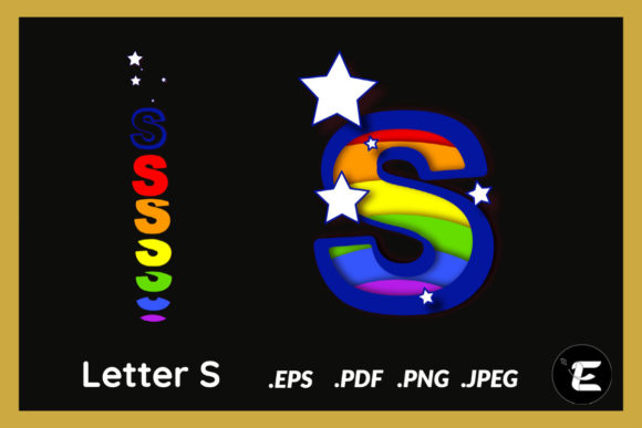 S 3D SVG for Shadow Boxes & Digital Sales