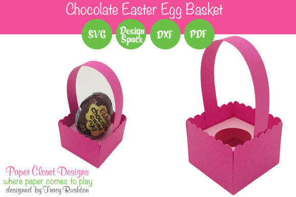 Scalloped Chocolate Easter Egg Basket 3D SVG Shapes