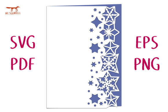 Starry Lace Edged Card: 3D SVG for Christmas