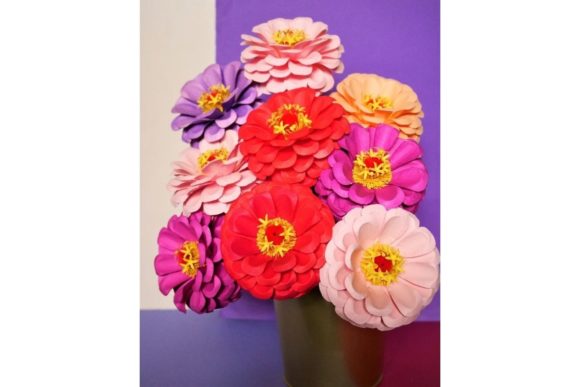 Zinnia Elegance 3D SVG for Paper Flowers